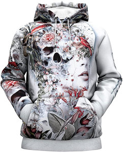 Sweat à capuche en molleton de polyester imprimé décontracté à capuche avec motif solide et logo personnalisé Vente en gros - Product Image 2