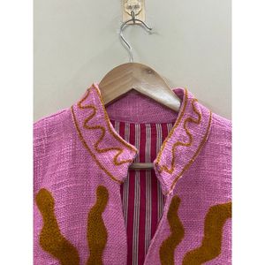 Veste courte bohème en coton brodé Suzani TNT, coupe-vent et respirante, motif floral, cadeau pour elle/maman - Product Image 6