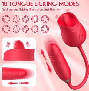 Vibratore Telescopico per Donne con Funzione di Succhiamento e Leccamento per il Divertimento - Product Image 4