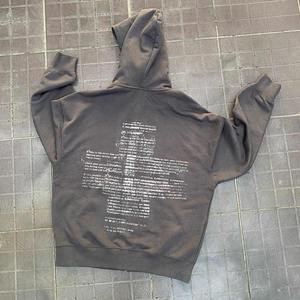 เสื้อฮู้ดดี้ผ้าฟลีซทรงปกติแบบยูนิเซ็กซ์ ผ้าฝ้ายฟอกสีแบบแอซิดวอช สไตล์ซันเฟด สำหรับฤดูหนาว พร้อมกางเกงขายาวเข้าชุด พิมพ์ลายโลโก้ด้วยเทคนิค Rhinestone Dtg ตามสั่ง - Product Image 4