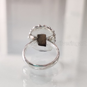 Bague pour femme en pierre brute, labradorite naturelle, style bohème, en argent sterling 925, pour Noël et la Saint-Valentin - Product Image 5
