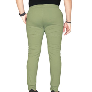 Pantalon empilé décontracté pour hommes Pantalon de survêtement d'hiver Taille personnalisée Coton Polyester Polaire Épaisseur légère Conception à impression droite - Product Image 2