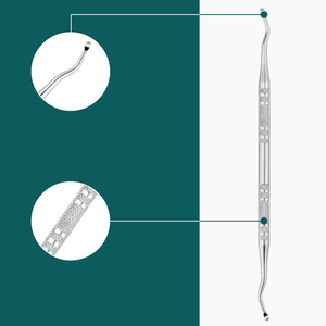 Lime à ongles incarnés et curettes avec étui de rangement, 100 % acier inoxydable, outil de soin des ongles des pieds, instruments de podologie double face - Product Image 4
