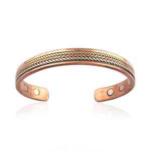Adjustable Brass <b>Magnetic</b> Cuff BraceletUnisex Yoga <b>Jewelry</b> - Product Image 3