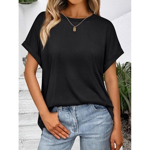 Bangladesh fabricado servicio OEM Digital mujer 100% algodón manga corta cuello redondo hombro pendiente cómoda camiseta - Product Image 6