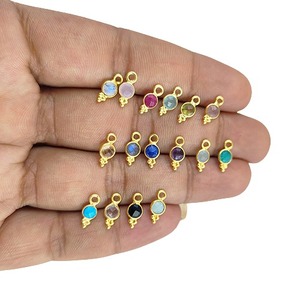 Tiny Gemstone <b>Pendant</b> Gold Plated 925 Sterling Silver Fancy Bezel Faceted <b>Birthstone</b> Necklace Making Charm Third Party Certified - Product Image 3