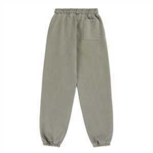 Pantalon de survêtement pour homme imprimé bouffant Pantalon de jogging en coton brodé Surdimensionné en polaire marron Baggy Plain Brown - Product Image 2