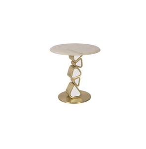 Table de décoration intérieure en aluminium avec design à la main Décorative dorée Top Selling With Top Glass High Quality - Product Image 3