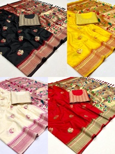 Fabuloso Vestido Largo Anarkali para Festivales, Nuevo, con Dupatta, Tela Georgette, Borde Amarillo, Manga Regular, Bordado, En Stock - Product Image 6