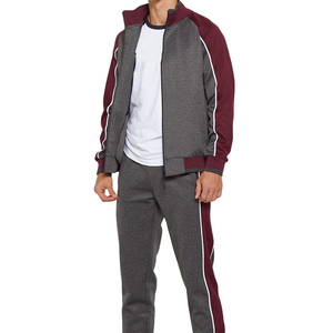 Ensemble de survêtement athlétique 2 pièces pour homme, décontracté, avec fermeture éclair intégrale, pour le jogging et l'entraînement - Product Image 2