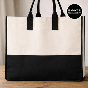 Sac fourre-tout en toile 100 % coton Elite, taille moyenne, motif lettres et sérigraphie, idéal pour la plage, les voyages, le shopping et la publicité - Product Image 2