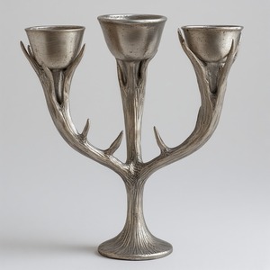 Bougeoir en corne d'aluminium fabriqué à la main avec surface noire martelée Artisan fait à la main offrant un accent décoratif - Product Image 3