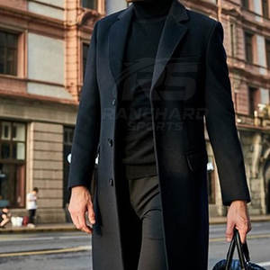 <b>Men</b> Long Coat Elegant Office Casual Outerwear <b>Men</b> Long Coat Modern Warm Outdoor Winter Coat <b>Men</b> Long Coat - Product Image 4