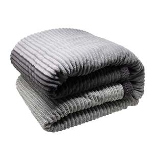 Henry's OMBR CORD 150x200cm Flannel <b>Blanket</b> Sherpa Backing American Style Plain Print Knitted Home Decor for Bedding Warmth - Product Image 2