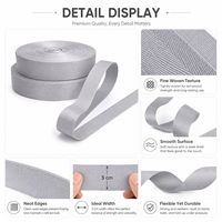 Sangle tissée aspect nylon gris 30-38 mm, durable, pour soutien lombaire, poignée de fitness, sac à dos, accessoires pour animaux de compagnie