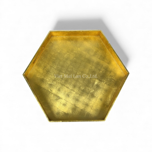 Plateau en laque à motif de feuille d'or, fait à la main, pour servir les aliments, la présentation de table et la décoration de la maison, en provenance du Vietnam - Product Image 2