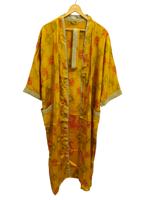 Sari Tissu Robe Kimono Pour Elle Bikini Cover Up Night Wear Longue Robe, Fait à la Main Indien Vintage Recyclé Soie Sari Kimono,