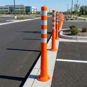 Borne de signalisation flexible en TPU, style cône, 100 x 8 cm, lot de 10, avertissement de circulation, protection IP65, installation au sol - Product Image 2