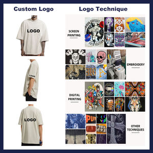 OEM venta al por mayor 100% algodón peso pesado camiseta Dtg negro de gran tamaño de los hombres lavado ácido Vintage personalizado transpirable estilo de calle alta - Product Image 3