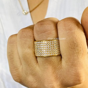 Anillo de Boda Unisex Clásico Cristiano de Oro Sólido de 14K con Diamante Natural de Corte Brillante Redondo para Entusiastas de los Cigarros - Product Image 1