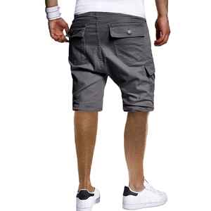 100% Short en coton de haute qualité pour hommes avec logo personnalisé décontracté uni motif solide décoration de poches vendues en quantités - Product Image 6