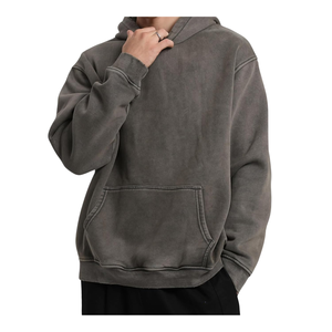 Sudadera con capucha de lana de algodón 100% más vendida para hombres transpirable cómodo con bordado de invierno HeavyGSM - Product Image 6