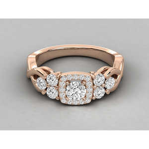 Bague pour femme en or 10 carats avec diamant solitaire rond - Product Image 5