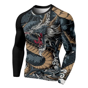 Custom Rash Guard Camisas de manga larga de compresión superior de secado rápido de protección UV Traje de baño para surf Buceo MMA Gimnasio Ropa deportiva - Product Image 3