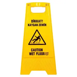 Señal de advertencia plegable de alta visibilidad Aqua Señal de seguridad de suelo mojado resbaladizo para uso en exteriores - Product Image 2