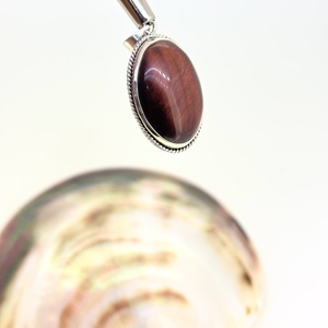 Natural Red Tiger Eye Oval Gemstone Bezel Setting 925 Sterling Silver Religious Party Charm <b>Pendant</b> Unique <b>Birthstone</b> Jewelry - Product Image 4
