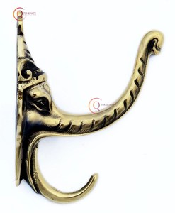 High Quality Decorative Brass Metal Golden <b>Wall</b> Mounted Rustproof <b>Coat</b> <b>Hooks</b> Heavy Duty <b>Coat</b> Hangers Elephant Face Shape <b>Hook</b> - Product Image 5