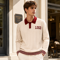 Pull-over décontracté jacquard vintage pour homme avec logo personnalisé sur le devant, coupe ample et anti-plis pour l'hiver