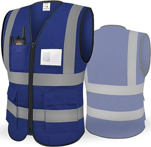 Gilet de sécurité en polyester haute visibilité avec matériau réfléchissant et poche pour une utilisation en hiver à bas prix - Product Image 2