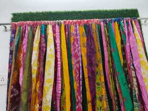 Tenda Vintage kantha riciclata in cotone riciclato eclettico decorazioni per la casa bohémien eco friendly drappi oggetto fatto a mano arte tenda da parete