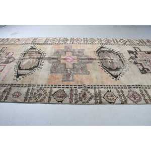 5.9x13.5 ft Vintage Oversize Rug, <b>Brown</b> Pink Turkish Oriental <b>Wool</b> Rug - Product Image 4