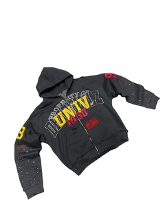 Sweat à capuche zippé pour homme, coupe ample et oversize, en tricot gaufré, brodé sur mesure, pour un confort optimal en hiver - Product Image 1