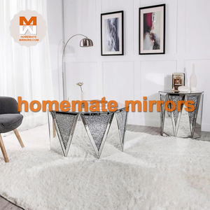 Hot Beautiful Accent <span class=keywords><strong>Table</strong></span> basse à miroir à facettes avec faux diamant écrasé - Product Image 4