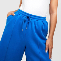 Pantalon de jogging streetwear d'hiver en molleton polyester/coton 300g, taille élastique, coupe régulière pour femme - Vente en gros