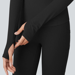 ขายดี 2024 เสื้อโยคะแขนยาวผู้หญิงรุ่นใหม่ ระบายอากาศได้ดี 100% โพลีเอสเตอร์ ชุดออกกำลังกาย ฟิตเนส แอคทีฟแวร์ ขายส่ง - Product Image 6