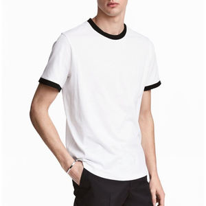 T-shirts surdimensionnés pour femmes Ringer pour hommes coupe ample col rond manches courtes hauts t-shirts - Product Image 3