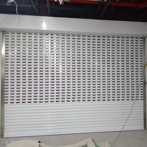 <span class=keywords><strong>Porte</strong></span> de sécurité perforée à <span class=keywords><strong>grille</strong></span> roulante en alliage d'aluminium moderne, isolante thermiquement et étanche, pour entrée de supermarché - Product Image 1