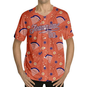 เสื้อเจอร์ซีย์เบสบอลโพลีเอสเตอร์ระเหิด100% เสื้อเจอร์ซีย์พิมพ์หมายเลขโลโก้ชื่อทีมแบบกำหนดเอง - Product Image 3