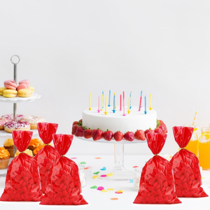 ถุงของขวัญพลาสติกใส50ชิ้นพร้อมถุงกระดาษแก้ว50ใบสำหรับใส่ขนม - Product Image 5