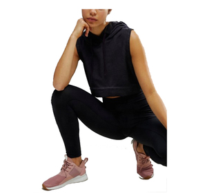 Haut décontracté en coton tricoté sans manches pour femme, coupe courte, couleur unie, avec logo sur le devant, idéal pour le printemps - Product Image 3