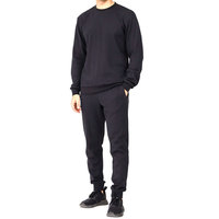 Ensemble de survêtement d'hiver pour hommes - Jogging en molleton polyester/coton à col rond pour l'entraînement sportif