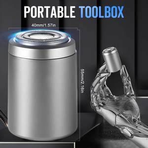 Afeitadora Eléctrica Portátil Recargable por USB, Impermeable IPX7, Mini Afeitadora de Bolsillo con Cuchillas Individuales y Dobles, Afeitadora Rotatoria - Product Image 5