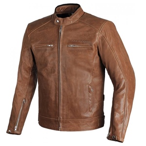 Motorcycle Perforated Leather Natural Grain Stylish Black Genuine Leather Windproof Waterproof Jacket for Bikers - Product Image 2