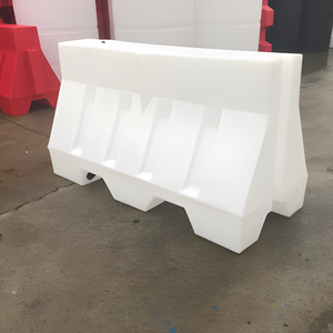 Barrière de sécurité en HDPE blanc 120x80x50cm, barrière de circulation intérieure - Product Image 4