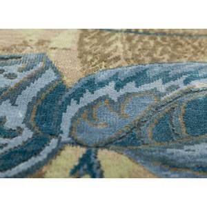 Tapis noué à la main en laine et soie de bambou à motif floral vert Pansy, 9x12, rectangulaire, pour la maison, le salon, le couloir, pour adolescents - Esk-1545 - Product Image 3