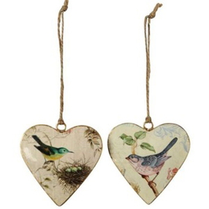 Famille Noël Métal Coeurs Forme Ornements Arbre De Noël Ornements Fenêtre Affichage Pâques Ornements Suspendus - Product Image 1